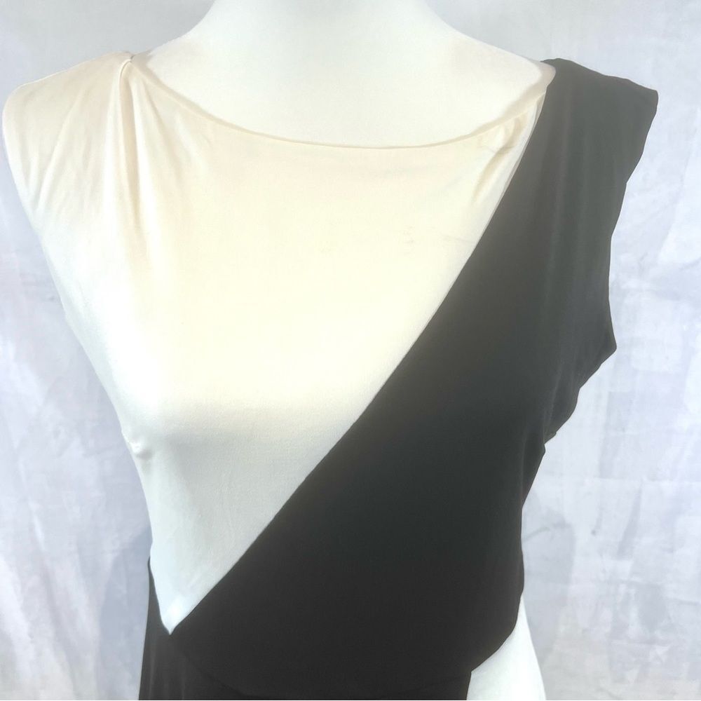 Maggy London black and white color block midi dress size 6 - Picture 4 of 8